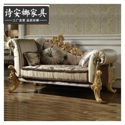 Phong Cách Châu Âu Gỗ Chắc Chắn Vải Ghế Dài Phòng Ngủ Pháp Cung Điện Gỗ Ghế Dài Sofa