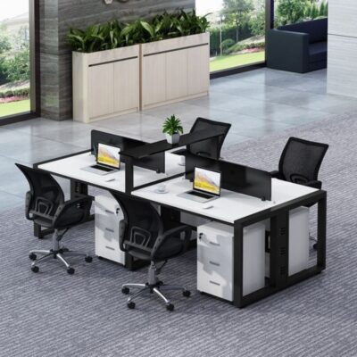 Bàn máy tính nhân viên văn phòng đơn giản nhân viên bàn máy tính ghế kết hợp bàn màn hình bốn người ghế làm việc