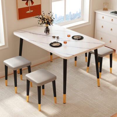 Bàn ăn nhà gia đình đơn giản cho thuê phòng bàn hình chữ nhật đơn giản thương mại bàn ăn nhỏ kết hợp bàn ăn và ghế