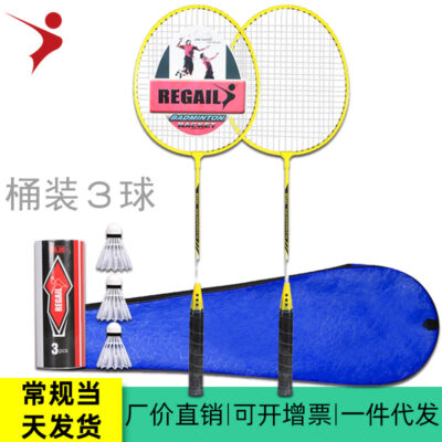 Nhà máy bán trực tiếp vợt cầu lông cho người mới bắt đầu hai cây vợt để gửi 3 quả bóng giải trí gia đình bộ vợt cầu lông chống thanh niên