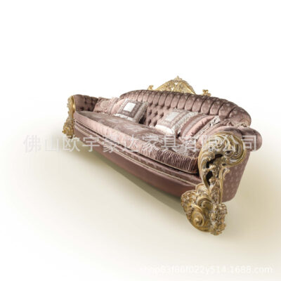 Ghế sofa phong cách châu Âu bằng gỗ nguyên khối chạm khắc hai mặt phòng khách sang trọng lớn và nhỏ Phong cách Mỹ nhẹ nhàng sang trọng bằng gỗ đặc chạm khắc cho ba người