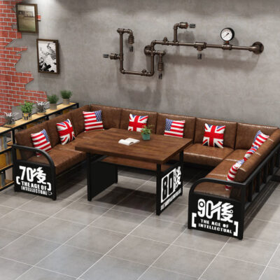 Phong cách công nghiệp cổ điển ghế sofa quầy bar ghế thẻ bàn ăn và ghế kết hợp trong suốt quầy bar cà phê nhà hàng phương tây thịt nướng cửa hàng trà sữa ghế thẻ