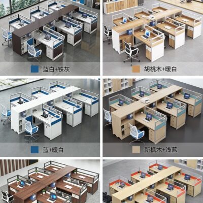 Bàn tài chính một người bàn ghế nhân viên hiện đại kết hợp màn hình ghế nhân viên bàn nội thất văn phòng