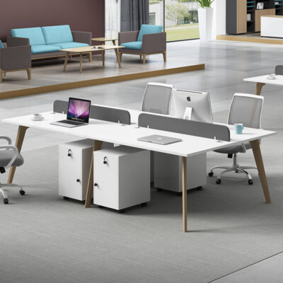 Bàn làm việc nhân viên văn phòng nhân viên đơn giản hiện đại nội thất ghế bốn người kết hợp bàn và ghế mở
