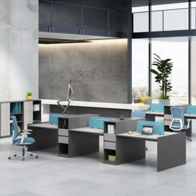 Phòng màn hình đơn giản nội thất văn phòng kết hợp bàn nhân viên nhân viên tài chính bàn máy tính bảng