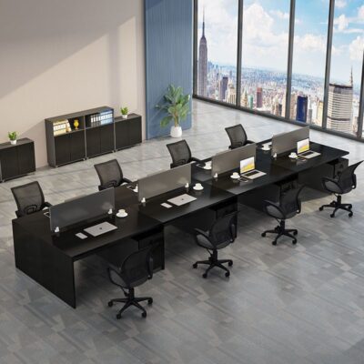 Bàn làm việc tối giản hiện đại bàn máy tính và ghế bọc kết hợp một người bàn nhiều người bàn làm việc nhân viên