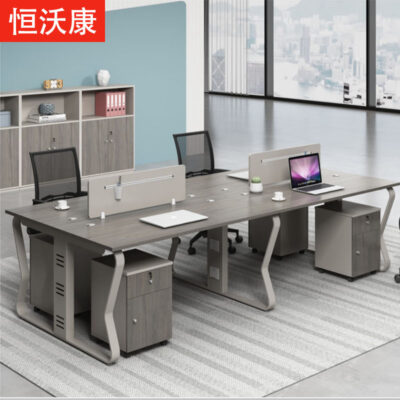 Bàn ghế văn phòng kết hợp bàn máy tính tài chính khung thép bàn nhân viên hiện đại 4 người 6 người màn hình