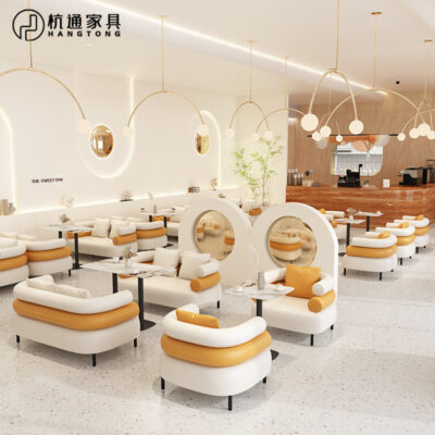 Kem phong cách cửa hàng tráng miệng cửa hàng bánh ngọt cửa hàng trà sữa quán cà phê giải trí bàn ghế thanh sách khu vực nghỉ ngơi đàm phán kết hợp ghế sofa