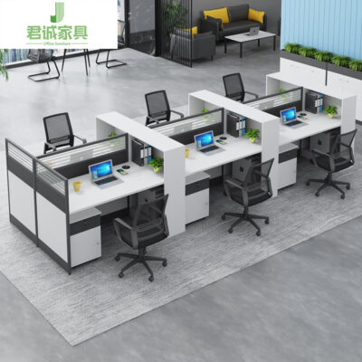 Nhà máy nội thất Juncheng bán hàng trực tiếp bàn tài chính bàn nhân viên kết hợp bàn ghế 2 người 4 người 6 người Phòng nhân viên