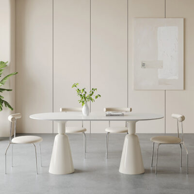 Bắc Âu đá phiến bàn ăn và ghế kết hợp kem gió bàn chén thánh nhà căn hộ nhỏ Phong cách bàn ăn lưới màu đỏ