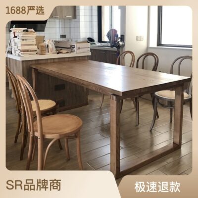 Bắc Âu Gỗ Chắc Chắn Bộ Bàn Ghế Kết Hợp Nhà chữ nhật Bàn Học Gỗ Tần Bì Bàn Máy Tính