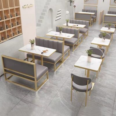 Quán trà sữa Bàn ghế kết hợp Quầy bar bán đồ ăn nhanh Internet nổi tiếng Đơn giản Đồ nội thất phòng ăn thương mại Sắt rèn Thẻ kim loại Ghế sofa