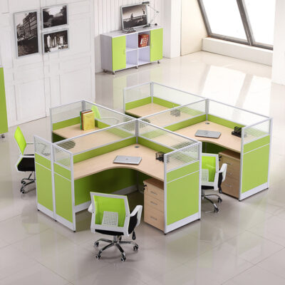 Bàn nhân viên văn phòng đơn giản hiện đại kết hợp bàn ghế 4 người 6 người màn hình làm việc bàn máy tính ghế ngồi