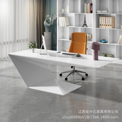 Bàn làm việc thời trang sáng tạo Đơn giản hiện đại Sơn trắng Boss Bàn Chủ tịch Bàn văn phòng Bàn quản lý Bàn điều hành