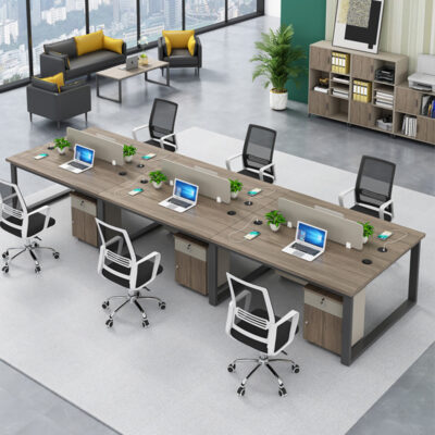 Bàn làm việc có bình phong đơn giản Bàn làm việc văn phòng kết hợp bàn ghế nhân viên A805