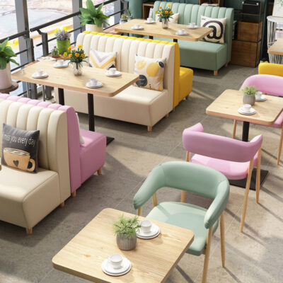 Nhà hàng hiện đại thẻ ghế sofa bàn ghế kết hợp quán trà sữa ăn nhẹ cafe sofa thẻ ghế tươi món tráng miệng cửa hàng bàn