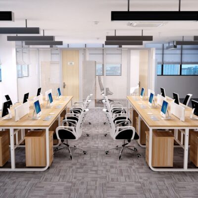 Bàn ghế nhân viên kết hợp đơn giản hiện đại vách ngăn màn hình nhân viên bàn làm việc máy tính bàn bốn người sáu