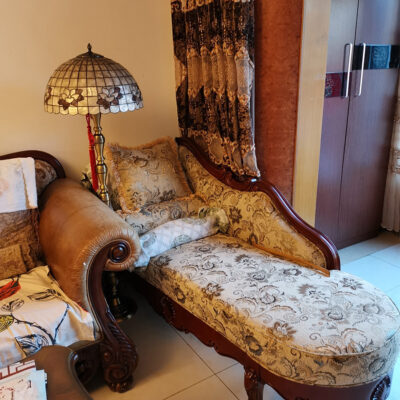 Bán buôn mỹ ghế dài bằng gỗ nguyên khối vải ban công giải trí vẻ đẹp ghế sofa phong cách châu Âu riêng phòng ngủ ghế tựa nhỏ đắt tiền