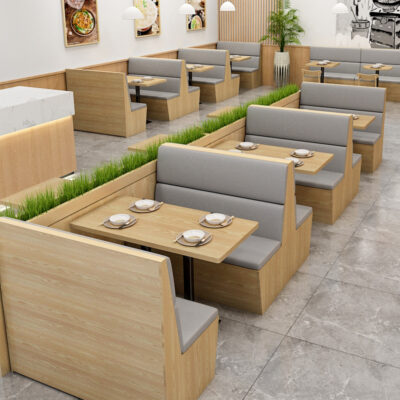 Ghế sofa nhà hàng tựa vào tường thương mại nhà hàng mì hamburger tráng miệng khu vực nghỉ ngơi cà phê quán trà sữa bàn ghế kết hợp lưới đỏ