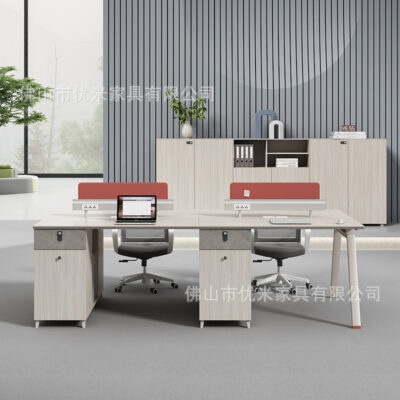 Bàn nhân viên bốn người đơn giản hiện đại nhân viên Phòng máy tính Phòng làm việc kết hợp bàn ghế văn phòng