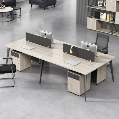 Bàn ghế kết hợp văn phòng nhân viên đơn giản 2 bàn nhân viên 4 ghế đôi bàn 4 ghế