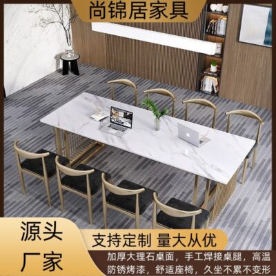 Bàn hội nghị bằng đá cẩm thạch tối giản hiện đại bàn bàn dài bàn làm việc bàn họp bàn đàm phán bàn hội nghị bàn dài