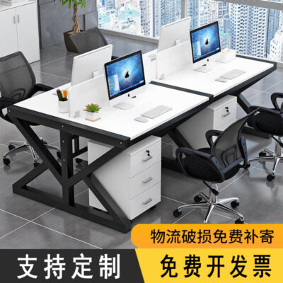 Bàn ghế nhân viên văn phòng ghế nhân viên 4/6 Phòng làm việc kết hợp bàn máy tính tài chính hiện đại đơn giản