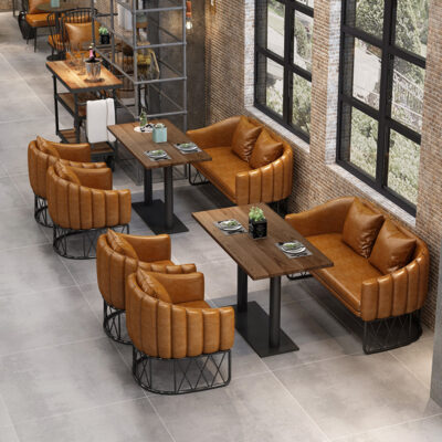 Phong cách công nghiệp bàn ghế nhà hàng kết hợp bar cafe bistro quán trà sữa card ghế sofa Bàn đàm phán kiểu Mỹ