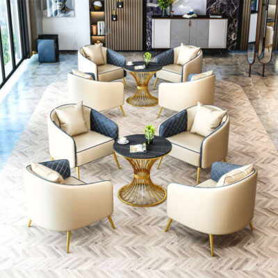 Nhà hàng tây đơn giản quán cà phê rõ ràng thẻ thanh chỗ ngồi sofa ánh sáng sang trọng cuộc họp đơn và đôi tiếp khách đàm phán kết hợp bàn ghế
