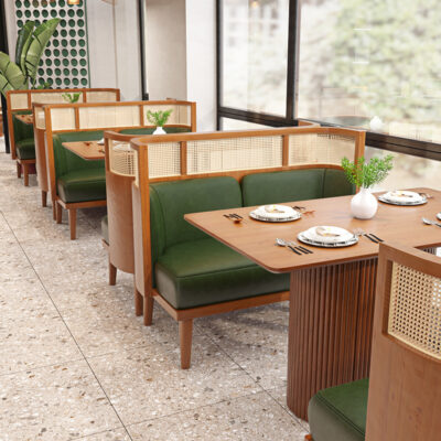 Tùy chỉnh quán cà phê dệt tường mây sofa thẻ gỗ ghế căn hộ khách sạn cửa hàng tráng miệng nhà hàng Đông Nam Á kết hợp bàn ghế