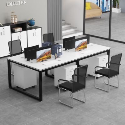 Bàn ghế nhân viên kết hợp màn hình Phòng làm việc 4/6/8/người bàn máy tính văn phòng bàn tài chính hiện đại đơn giản