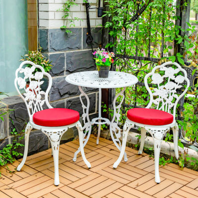 Bàn ghế ngoài trời kết hợp ba mảnh sắt rèn bàn ghế nội thất giải trí sân vườn bàn ghế ban công nhôm đúc