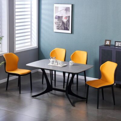 Bắc Âu Đơn Giản Sắt Nghệ Thuật Ghế Ăn Tại Nhà Giải Trí Lưng Ghế Bọc Da Ghế Nhẹ Trang Điểm Cao Cấp Phân Khách Sạn Ghế Ăn