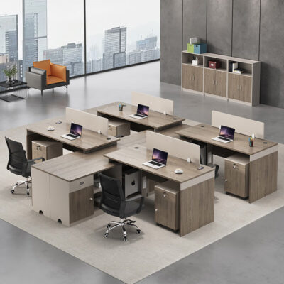 Bàn ghế nhân viên kết hợp nhân viên văn phòng đôi bốn Phòng 46 vách ngăn trực diện tài chính đơn giản hiện đại