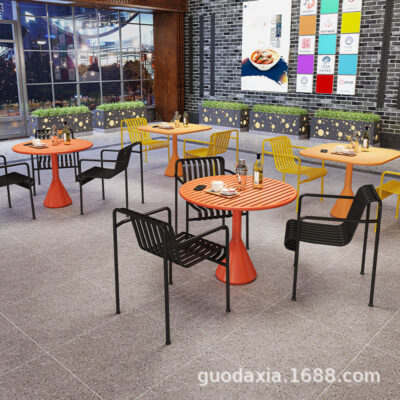 Trung tâm mua sắm nhà hàng bàn ghế kết hợp quán cà phê hiện đại đơn giản cửa hàng tráng miệng quán ăn nhẹ đặc biệt sắt rèn ánh sáng sang trọng ngoài trời