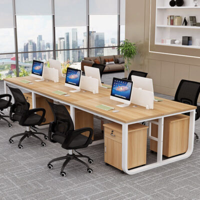 Bàn máy tính văn phòng nhân viên bàn nhân viên màn hình đơn giản làm việc đôi sáu người tám người ghế tùy chỉnh