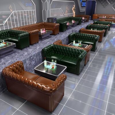Phong cách châu Âu retro ktv rượu sake quán cà phê âm nhạc đồ ăn phương tây quầy bar góc hộp hình chữ u sofa thẻ ghế bàn cà phê bàn ghế