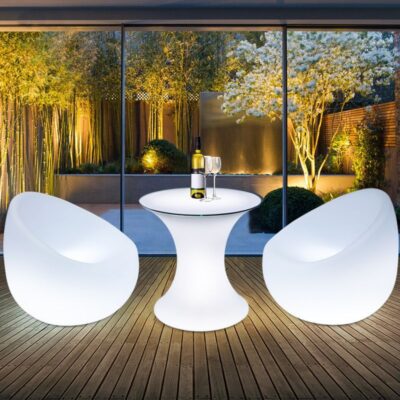 Sản phẩm uy tín ban công sáng tạo bàn ghế nhỏ kết hợp bộ trà sữa tráng miệng quán bar bàn ghế nghệ thuật phát sáng đơn giản