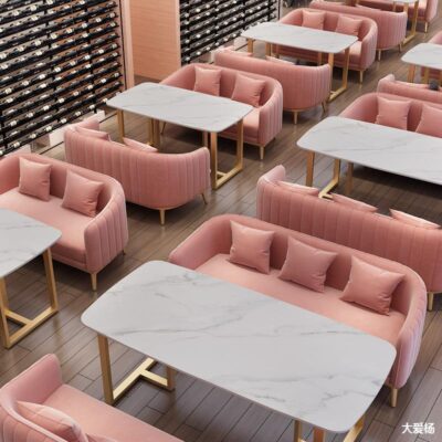 Trà sữa da kết hợp quán cà phê thẻ thanh cà phê nói chuyện phòng thu trà sữa bàn ghế giải trí sofa tiếp tân cà phê đơn