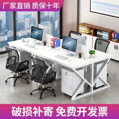 Bàn nhân viên 6 người nội thất màn hình làm việc kết hợp nhân viên đơn giản bàn máy tính nội thất văn phòng thương mại