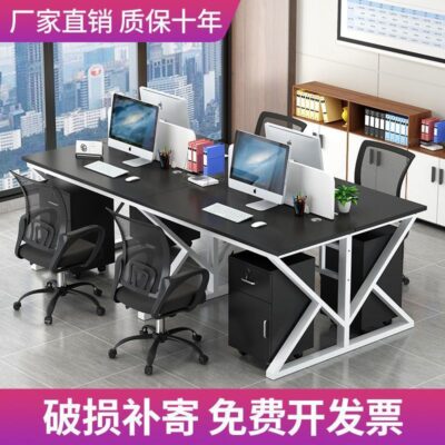 Bàn nhân viên nhân viên bàn máy tính đôi vách ngăn Phòng làm việc 2/4/6 người bàn đôi đơn giản