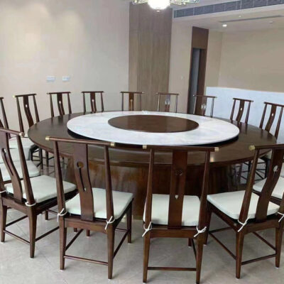Bàn ăn nội thất phòng ăn Phật Sơn Lecong phong cách Trung Quốc mới 20 người xoay Bàn ăn tròn lớn câu lạc bộ  khách sạn Bàn xoay điện
