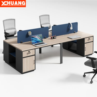 Bàn nhân viên văn phòng đơn giản hiện đại bàn ghế nhân viên kết hợp màn đơn đôi bốn người sáu người