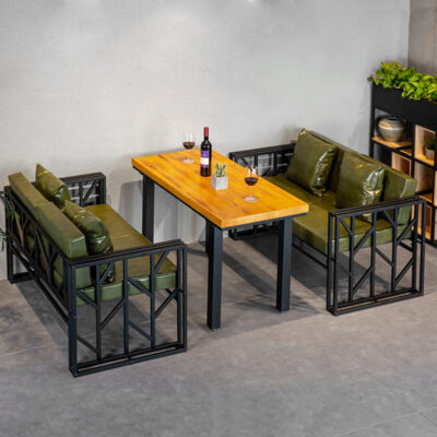 gác xép retro phong cách công nghiệp thanh nhà hàng phương tây sắt rèn đôi cafe trà sữa cửa hàng thẻ ghế sofa bàn ghế kết hợp
