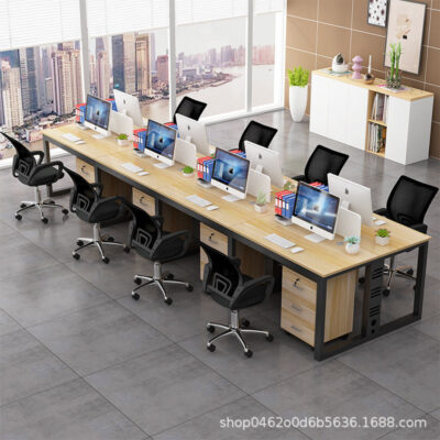 Bàn nhân viên bàn nhân viên kết hợp màn hình Phòng làm việc văn phòng công sở kết hợp bàn ghế văn phòng đơn giản và hiện đại