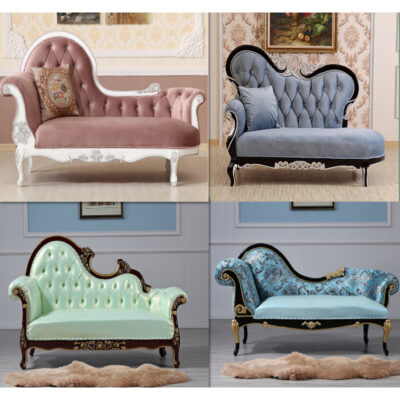 Phòng ngủ chính ghế dài phong cách Châu Âu ghế dài lười ngủ ghế tựa tân cổ điển sofa vải giường vẻ đẹp điểm đơn giản