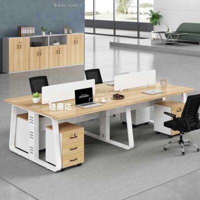 Bàn ghế văn phòng nhân viên kết hợp bàn văn phòng 4-6 người nhiều người Bàn nhân viên 4 người bàn khung thép bàn tài chính