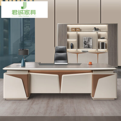 Juncheng Đơn giản Hiện đại Ánh sáng Sang trọng Bàn làm việc Chủ tịch Bầu không khí cao cấp Bàn làm việc Chủ tịch Bàn làm việc Văn phòng Kết hợp bàn ghế