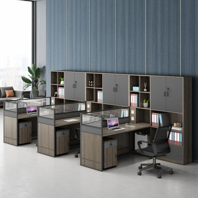 Bàn tài chính và ghế tủ cao bàn đôi kết hợp màn hình nhân sự nhân viên văn phòng ghế nhân viên bốn người