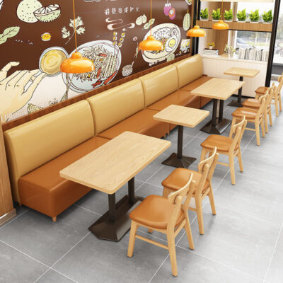 Bàn ghế kết hợp nhà ăn quán mì quán ăn vặt trà sữa cửa hàng bánh mì kẹp thịt dựa vào tường thẻ ghế sofa thương mại bàn ghế ăn hiện đại